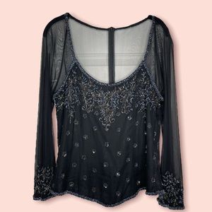 Vintage Laurence Kazar Hand Sewn & Beaded Top